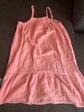 Old Navy Girls Sleeveless Tiered Dress Size XL (14-16) Pink Gauze